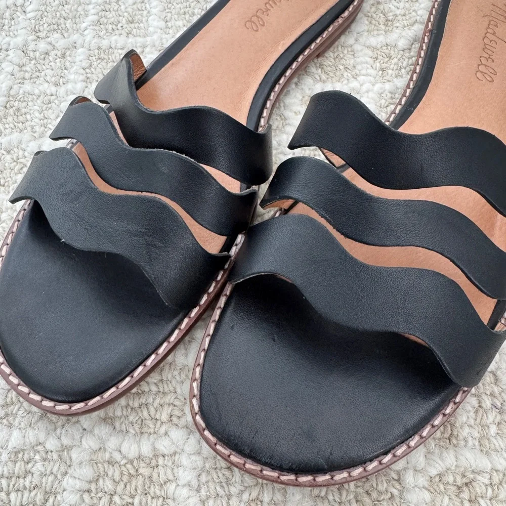 Madewell Black Women's Sandals-7.5 Leather - Picture 4 of 5